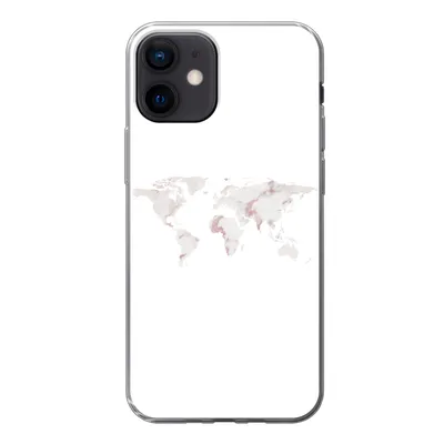 Produktbild von MuchoWow® Handyhülle Schutzhülle Hülle für iPhone 12 Weltkarte - Marmor - Karte Silikon Softcase Handy Hülle - Schutzhülle