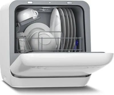 Image de Klarstein Aquatica Mini Lave Vaisselle – Compact, Sans Arrivée d’Eau, 3 Programmes, 5L, 2 Couverts, Lave Vaisselle de Table Portable, Éco, Silencieux 58dB, Idéal Petit Espace