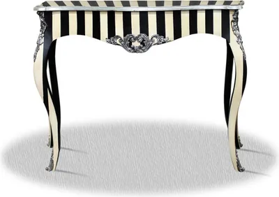 Produktbild von Casa Padrino Barock Konsole Schwarz Weiß Silber 100 x 40 x H. 85 cm - Luxus Möbel