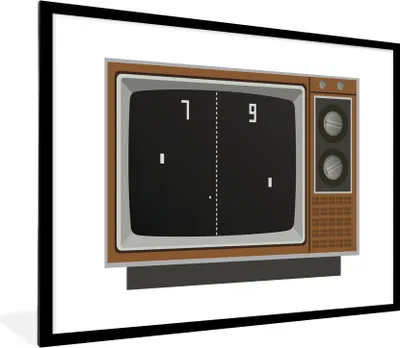 Produktbild von MuchoWow® Gerahmtes Poster Spiel - Retro - Spiele 80x60 cm - Poster mit Schwarzem Bilderrahmen Wandposter Rahmen Foto Bilder - Schlafzimmer-Dekorationen - Fotoposter