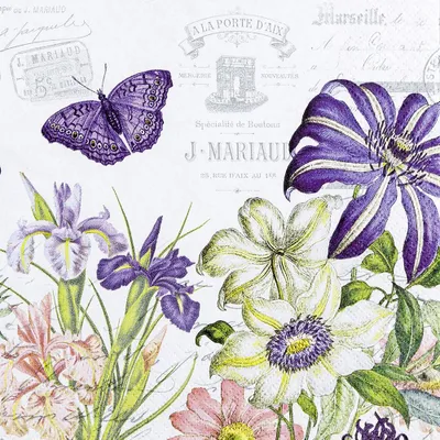 Produktbild von 20 Servietten Belle Jardin - Vintage Komposition mit Blumen 33x33cm