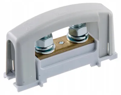 Produktbild von Stromklemme 2xM8 grau mit Abdeckung für TH35 Schiene E.4122SP
