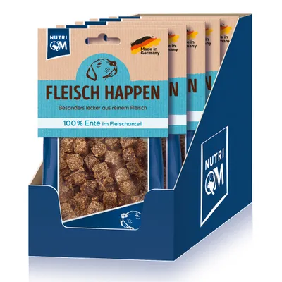 Produktbild von NutriQM Fleisch Happen Ente 5 x 100g