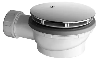 Imagen del producto de Sifón de tubo, diámetro 90 mm, DN40, de bajo perfil, con tapón cromado, modelo PILDSR