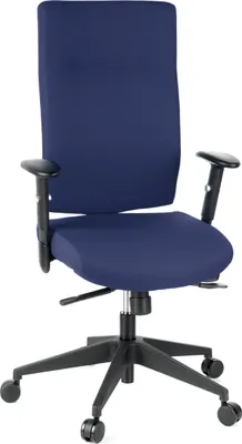 Produktbild von hjh OFFICE Profi Bürostuhl PRO-TEC 300 Ergonomischer Schreibtischstuhl mit Armlehnen (höhenverstellbar) Stoff Dunkelblau Drehstuhl für Büro, Zuhause