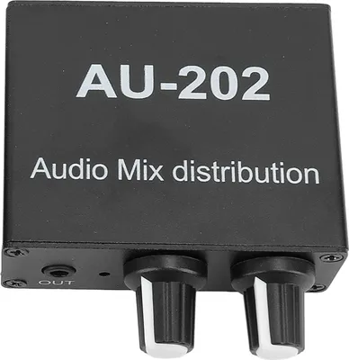 Obrázek produktu pro Stereofonní mixér,2kanálový stereofonní mixér,Stereofonní mixér 2 in 2 Out,Stereofonní mixér,Mixér se stereofonním zesilovačem,Malý zvukový mixér