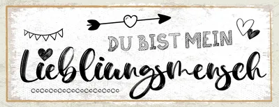 Produktbild von vianmo Holzschild 10x27 cm du bist mein Lieblingsmensch Herzen