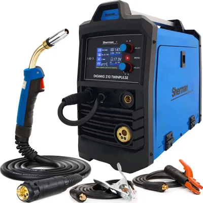 Produktbild von DIGIMIG 210 Doppelpuls Schweißgerät MIG MAG, MMA, WIG Lift - Mit Lötschweißen, Induktivität und Speicher für 36 Einstellungen