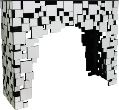 Produktbild von SalesFever Konsolentisch aus MDF mit Spiegelglas | Mosaik-Design | B 111 x T 35,5 x H 91 cm | verspiegelt
