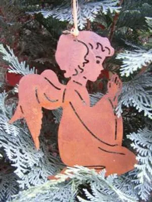 Produktbild von Rostikal betender Rost Deko Engel 15 x 20 cm Schutzengel Weihnachtsdeko Figur Edelrost Hängedeko