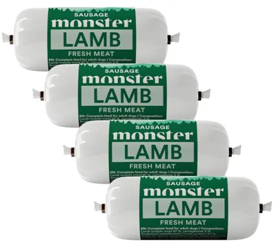 Zdjęcie produktu dla Monster Dog Sausage Lamb 4x80g Pełnoporcjowa Mokra Karma dla Psa Kiełbasa z Jagnięciny