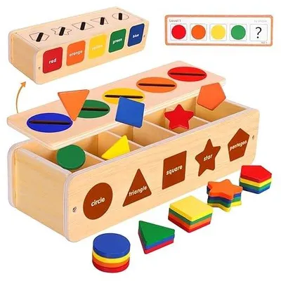 Zdjęcie produktu dla Zabawka montessori drewniana sortowanie kształtów dla dzieci 1 3 lat