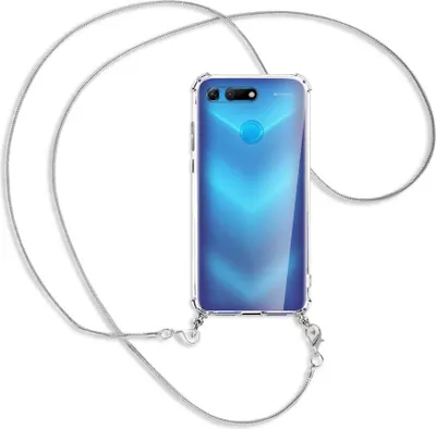 Produktbild von Handykette Backcover-Schutzhülle mit Band (Metall silberfarben) für Honor View 20 / V20 - silberfarbene Kette Snake