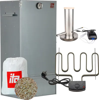 Produktbild von ITA Räucherofen 7001 - Premium Räucherschrank mit 3 Etagen 81 cm - Legierter Stahl - Qualität  EU - Smoker - Direkt vom Hersteller