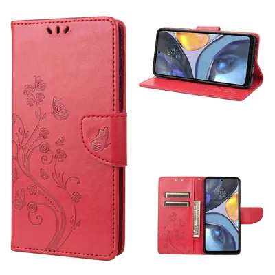 Produktbild von König Design Hülle kompatibel mit Motorola Moto G22 Kunstleder Handyhülle - Handy Case Rot