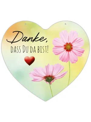 Produktbild von Herz Blechschild Danke HB012