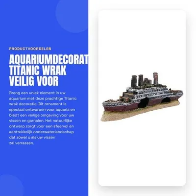 Produktbild von Aquariendekoration Titanic – Boot/Schiff-Ornament – Sicher für Fische – Verrottungsfest – Natürliche Unterwasserwelt – Detailreich und lebendig – Aquarienschmuck