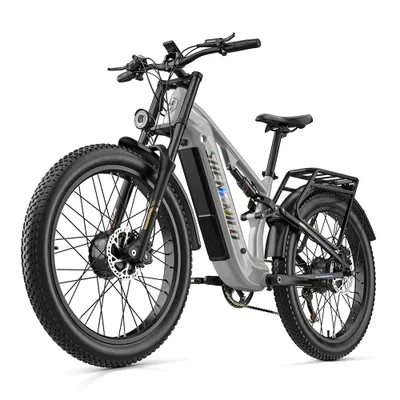 Immagine prodotto di Shengmilo S600 PRO Bici elettrica da montagna all‑terrain, 48V 25Ah, 26×3,0 pollici, 2×80N.M, 120 kg, autonomia 80‑90km