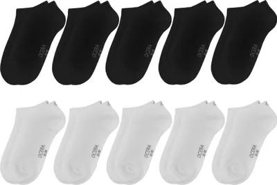 Produktbild von OCERA 10 Paar Kinder Sneaker Socken für Mädchen und Jungen - Schwarz-Weiß-Mix 23/26
