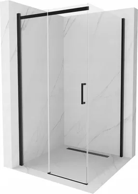 Obrázek produktu pro Mexen Omega rozsouvací sprchový kout 100 x 100 cm, Průhledné, Černá - 825-100-100-70-00