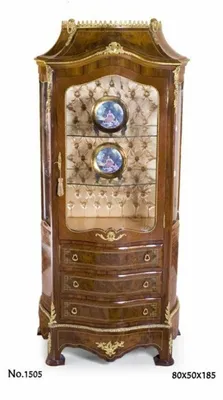 Produktbild von Casa Padrino Barock Vitrine Prunkvoll in Braun und Gold 80 x 50 x H. 185 cm