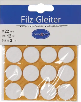 Obrázek produktu pro Plstěný kluzák 22mm plstěný bílý selfcl.