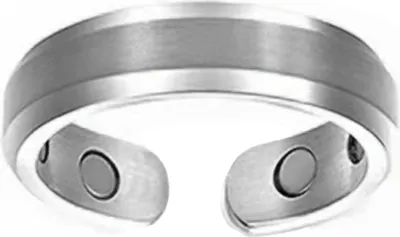 Produktbild von Magnetring für Damen, verstellbares Öffnungsdesign, polierte, glatte, galvanisierte Legierung, schlichter Stil, Fingerschmuck für Partys, Alltag und Verabredungen