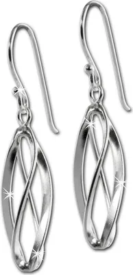 Produktbild von SilberDream Ohrhänger Damen Silber verschlungenes Oval Ohrringe SDO8803