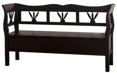 Obrázek produktu pro Casa Padrino zahradní lavice ve venkovském stylu s úložným prostorem na dřevo černá 163 x 48 x v. 92 cm - Zahradní nábytek ve venkovském stylu