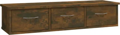 Obrázek produktu pro vidaXL Nástěnná skříňka Smoked Oak 88x26x18,5 cm Materiál dřeva