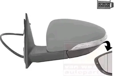 Immagine prodotto di VAN WEZEL 5806817 Specchio retrovisore esterno, lato sinistro, per Volkswagen Beetle (5C1, 5C2). Specchio asferico, riscaldato, con primer