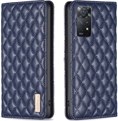Produktbild von Redmi Note 11 Pro Hülle, Elegant Bookstyle Flip Leder Kartenfächer Schutzhülle mit Ständer für Xiaomi Redmi Note 11 Pro 5G / 4G Blau