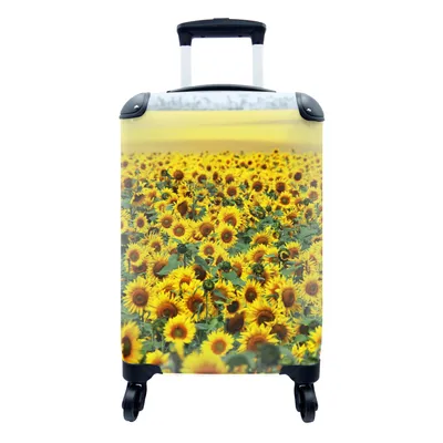 Produktbild von MuchoWow® Koffer Handgepäck Trolley Rollkoffer Kleine Reisekoffer mit 4 Rollen - Sonnenblume - Blumen - Natur - Cabin Size < 55x40x23 cm & 55x40x20 cm - Fotokoffer - Kabinenkoffer - Boardgepäck - Reise-Box - Reisekoffer - Reisegepäck - Koffer mit Bild - Trolley für Kinder