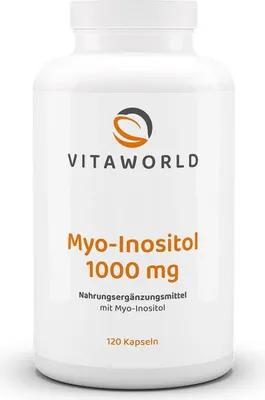 Produktbild von Vitaworld Myo-Inositol 1000 mg | 120 Kapseln | hochdosiert mit 1000 mg pro Kapsel | vegan