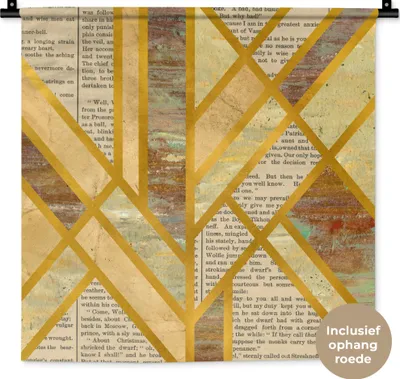 Produktbild von MuchoWow® Wandteppich Wandbehang Vintage - Marmor - Gold 60x60 cm Tapisserie Dekoration Wandtuch - Dekorationen - Wand Decke