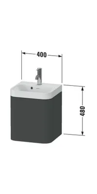 Produktbild von Waschtischset HAPPY D.2 PLUS 400x360mm ohne Hahnloch taupe supermatt ohne Hahnloch taupe supermatt