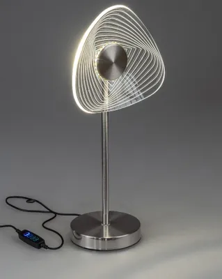Produktbild von dimmbare LED Tischlampe Acryl ECKIG konsich H. 38cm silber Metall Formano WA