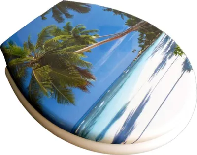 Produktbild von VCM WC Sitz Toilettendeckel Deckel Brille Klositz Absenkautomatik Cortina Klodeckel Klobrille Toilettensitz Koh Samui Blau (Mehrfarbig)