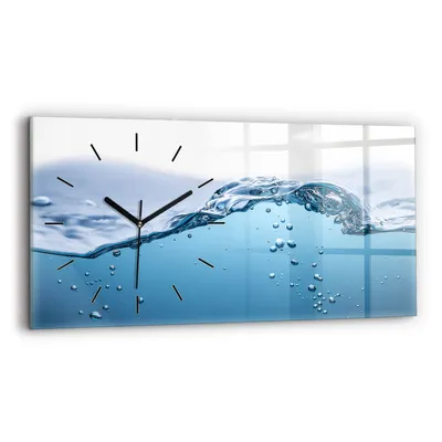 Produktbild von Wallfluent Wanduhr – Stilles Quarzuhrwerk - Uhr Dekoration Wohnzimmer Schlafzimmer Küche - Zifferblatt mit Strichen - schwarze Zeiger - 60x30 cm - Wasserrallye