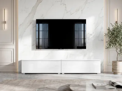 Produktbild von AX LIVING Lowboard TV Kommode 2x100 Barvo Weiß Matt/Hochglanz Stehend