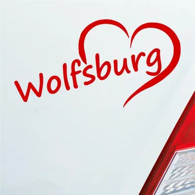 Produktbild von Auto Aufkleber Wolfsburg Herz Stadt City Liebe Love Heart 15x8 cm Rot Sticker Heckscheibenaufkleber