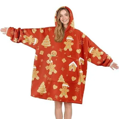 Zdjęcie produktu dla Koc do noszenia puszysta bluza z kapturem oversized polarowy