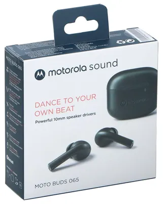Productafbeelding van Motorola Moto Buds 065 Draadloze Oordopjes - Draadloze Oortjes met Bluetooth 5.3 - Waterbestendige In-Ear Oordopjes - 15 M Draadloos Bereik - Earbuds tot 17 Uur Afspeeltijd - Zwart