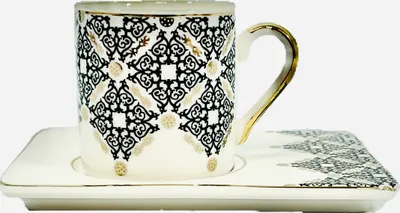 Produktbild von Kaffeeservice Set 12 teilig für 6 Personen / Porzellan / Weiß / "PERLA"