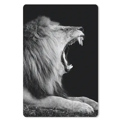 Produktbild von MuchoWow® Mauspad Mousepad Löwe - Wildtiere - Gras - Schwarz - Weiß 18x27 cm - Mousepads - Maus Mat - Pad - Mausunterlage