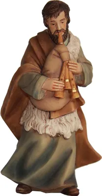 Produktbild von FADEDA Hirte mit Dudelsack   / Höhe:7 cm / handbemalt / detailgetreue Krippen Figuren - Weihnachten Tisch Dekoration Krippe Zubehör