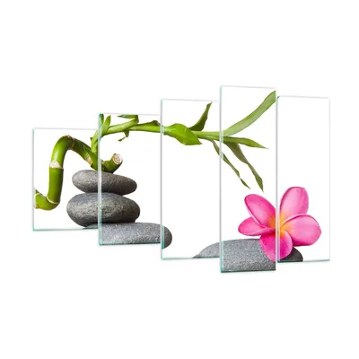 Produktbild von Bilder auf glas - Ruhig blume dekoration stein - 100x60cm - Glasbilder - Wandbilder - Kunstdruck - zum Aufhängen bereit - Wanddekoration aus Glas - Glas Bilder - Wandbild auf Glas - GEG100x60-2305