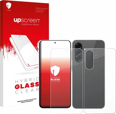 Produktbild von upscreen Schutzglas für Samsung Galaxy A56 5G Enterprise Edition (Display+Rückseite) Schutzfolie Panzer Folie Glas Display Schutz klar