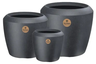 Produktbild von Vyveo - Blumentopf Liora - Schwarz - Set van 3