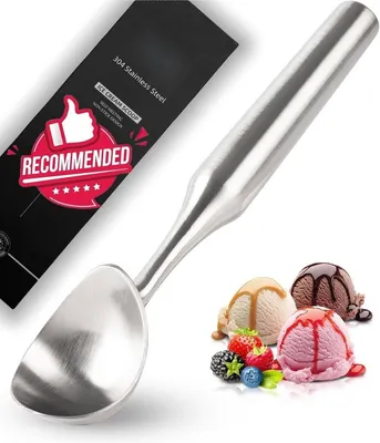 Productafbeelding van PromoHome® ijsdispenser met ergonomische handgreep – roestvrij staal, vaatwasmachinebestendig, 20 cm